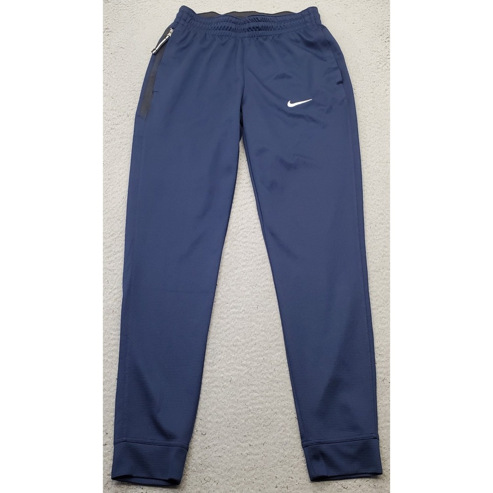 Nike Dri-FIT Jogger Pants Womens XS Navy Swoosh Logo Elastic Waist Activewear